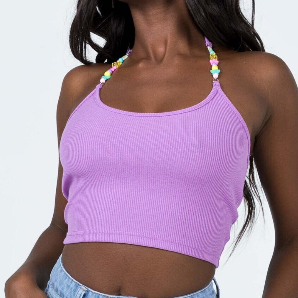 Princess Polly Tatiana Top Purple Size 6 Womens Halter